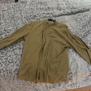 Olive Green Linen Men's shirt